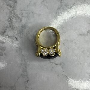 Zatos Emerald Green Crystal Ring - Gold Tone, Size 8, 925 Sterling Silver